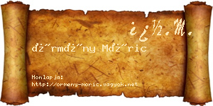 Örmény Móric névjegykártya